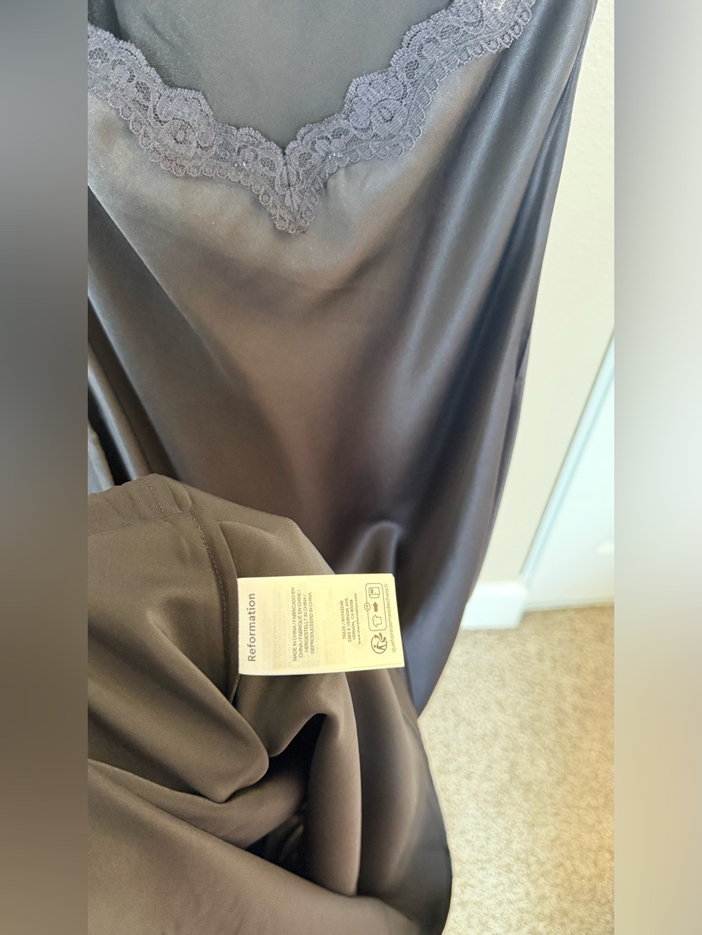 Reformation Nora Silk Dress In Black, brand new without tags, never worn. - Picture 12 of 13
